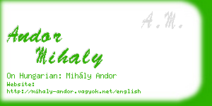 andor mihaly business card