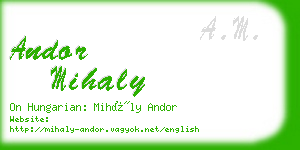 andor mihaly business card